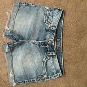 Silver jean shorts